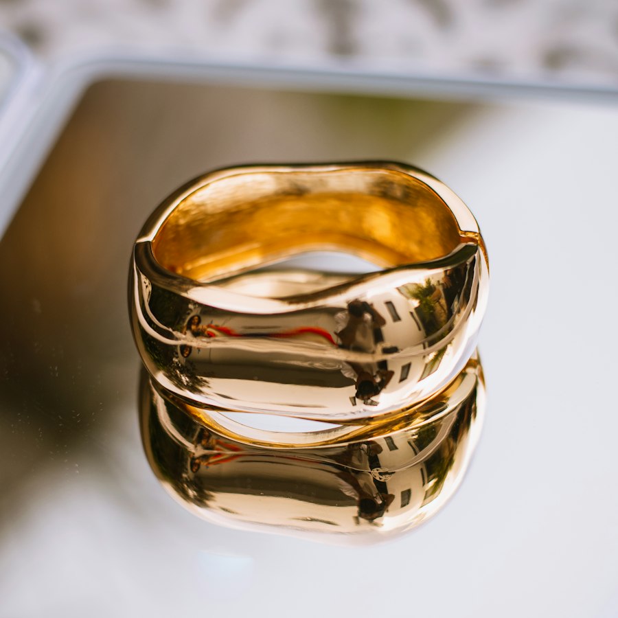 Bague organique dorée