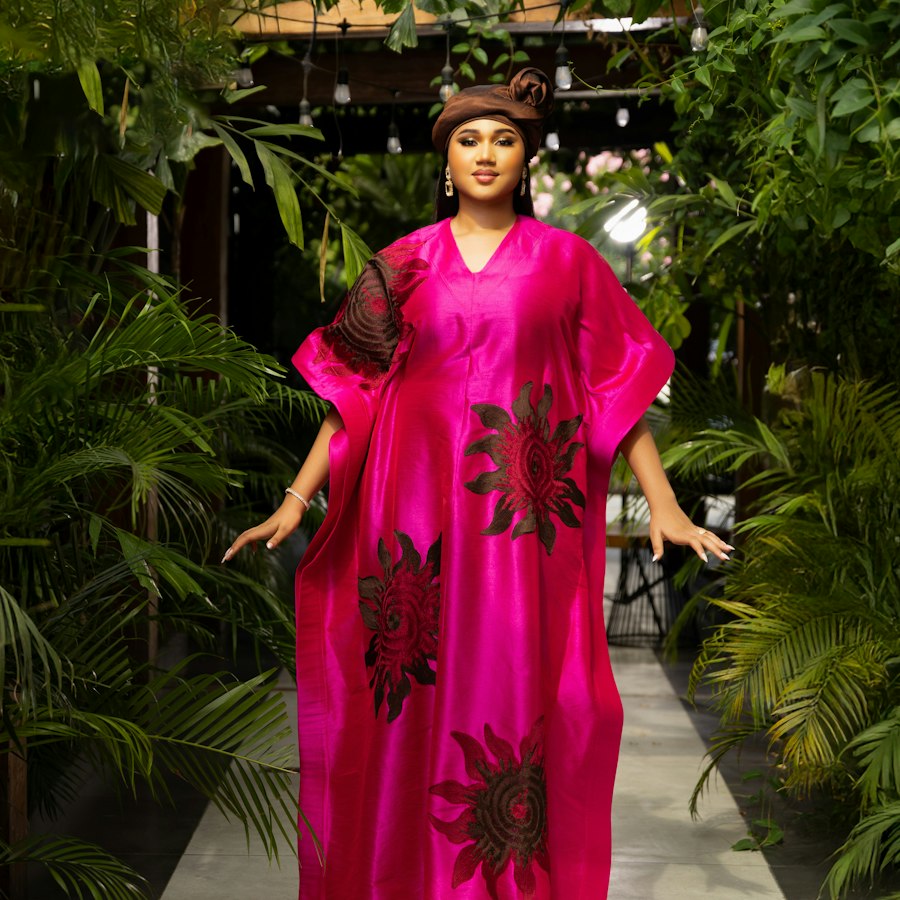 Caftan rose poudré