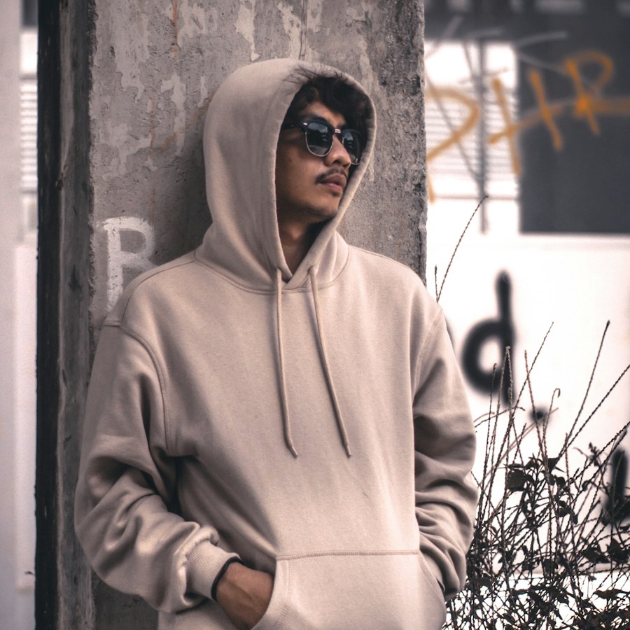 Hoodie gris chiné
