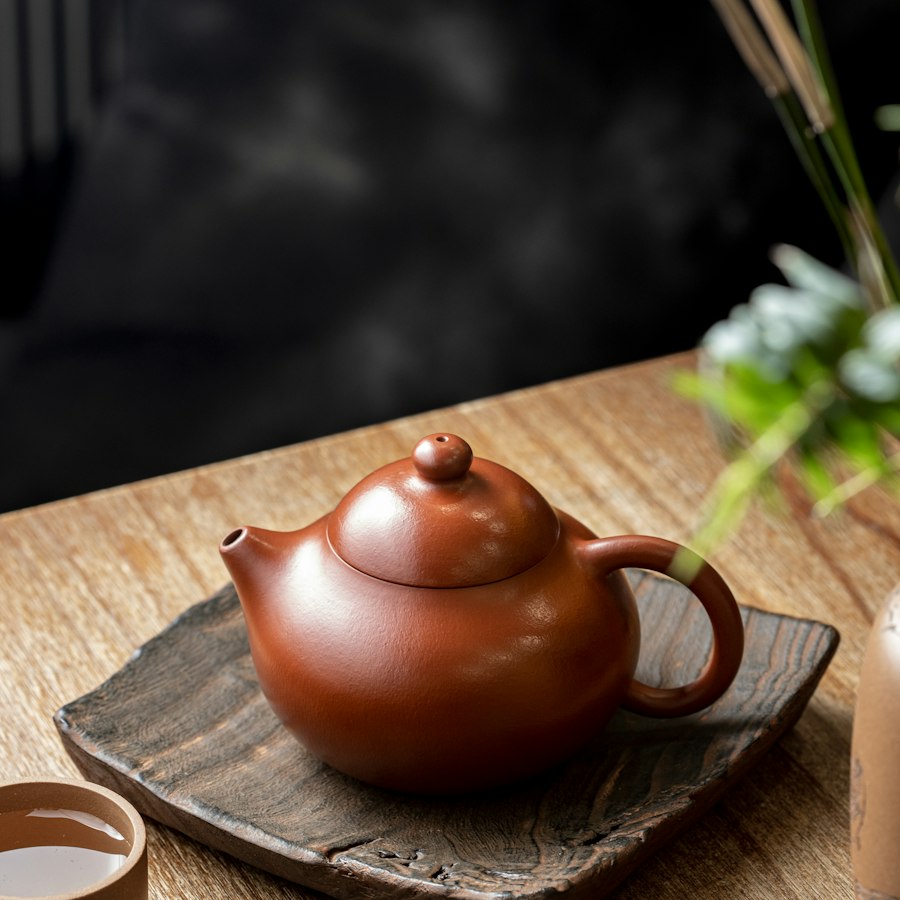 Théière en céramique marron