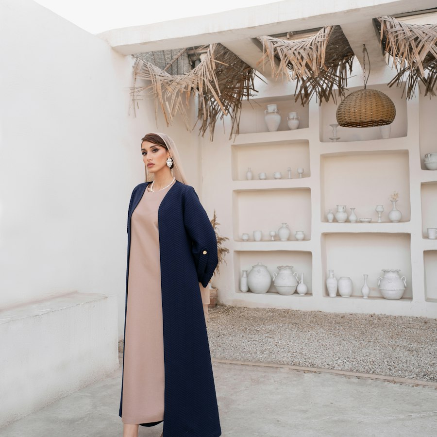 Abaya bleu marine