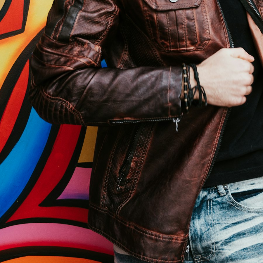 Veste en cuir zippée