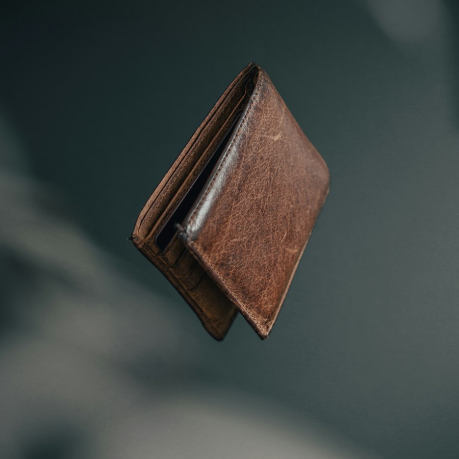 Portefeuille en cuir vieilli